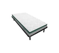 Ensemble 90 x 190 cm cadre à lattes + matelas ressorts ensachés ép.22cm - PRESTIGE de YSMEE
