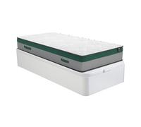 Ensemble 90 x 190 cm sommier coffre blanc + matelas ressorts ensachés ép.22cm - PRESTIGE de YSMEE
