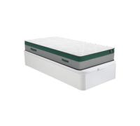 Ensemble 90 x 190 cm sommier coffre blanc + matelas ressorts ensachés ép.22cm - PRESTIGE de YSMEE