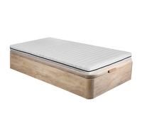 Ensemble 90 x 190 cm sommier coffre naturel clair + matelas mousse déhoussable ép.10cm - NASUS de YSMEE