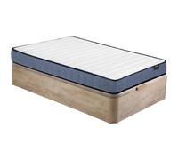 Ensemble 90 x 190 cm sommier coffre naturel clair + matelas ressorts ensachés ép.19cm - DAYNI de YSMÉE