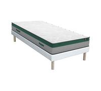 Ensemble 90 x 190 cm sommier + matelas ressorts ensachés ép.22cm - PRESTIGE de YSMEE