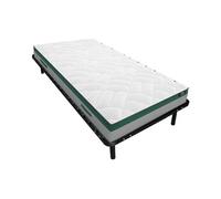 Ensemble 90 x 200 cm cadre à lattes + matelas ressorts ensachés ép.22cm - PRESTIGE de YSMEE