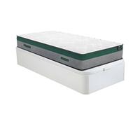 Ensemble 90 x 200 cm sommier coffre blanc + matelas ressorts ensachés ép.22cm - PRESTIGE de YSMEE