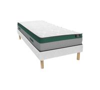 Ensemble 90 x 200 cm sommier + matelas ressorts ensachés ép.22cm - PRESTIGE de YSMEE