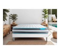 Ensemble 90x190 matelas BodyForm a Memoire de forme 3 zones + sommier kit blanc