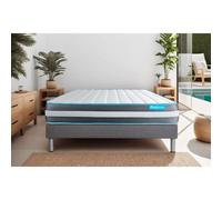 Ensemble 90x190 matelas BodyForm a Memoire de forme 3 zones + sommier kit gris