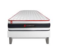 Ensemble 90x190 matelas ENERGY ressorts ensachés et mémoire de forme + sommier kit blanc