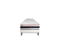 Ensemble 90x190 matelas ENERGY ressorts ensachés et mémoire de forme + sommier kit blanc