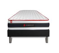 Ensemble 90x190 matelas ENERGY ressorts ensachés et mémoire de forme + sommier kit noir