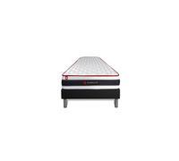 Ensemble 90x190 matelas ENERGY ressorts ensachés et mémoire de forme + sommier kit noir
