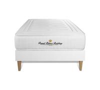 Ensemble 90x190 Matelas Lancaster Ressorts Ensaches Et Memoire De Forme + Sommier Kit Blanc