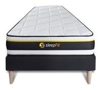 Ensemble 90x190 matelas SOFT + sommier kit noir