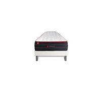 Ensemble 90x200 matelas BOOST ressorts ensachés et mémoire de forme + sommier kit blanc