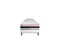 Ensemble 90x200 matelas ENERGY ressorts ensachés et mémoire de forme + sommier kit blanc