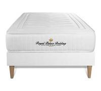 Ensemble 90x200 matelas LANCASTER ressorts ensachés et mémoire de forme + sommier kit blanc