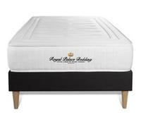 Ensemble 90x200 matelas LANCASTER ressorts ensaches et memoire de forme + sommier kit noir