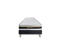 Ensemble 90x200 matelas SOFT + sommier kit noir