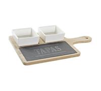 Ensemble à Apã©Rtif Dkd Home Decor Tapas Ardoise Bambou Grãs (31 X 20 X 5 Cm) (3 Piãces)