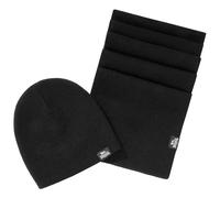 Lonsdale London Leafield écharpe + Bonnet, Noir, Taille Unique Mixte