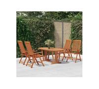 Ensemble à Dîner de Jardin 7 pcs Bois d'Eucalyptus Massif Mobilier vidaXL