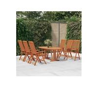 Vidaxl Ensemble À Dîner De Jardin 7 Pcs Bois D'eucalyptus Massif