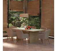Ensemble à Dîner de Jardin 7 pcs Résine Tressée Marron Terrasse Patio vidaXL