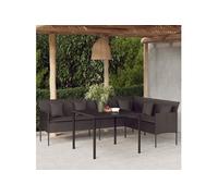 Mobilier à Dîner de Jardin et Coussins Meuble Salle à Manger 2 pcs Rotin vidaXL