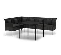 Ensemble À Dîner De Jardin Et Coussins 2pcs Noir Résine Tressée Vidaxl Vidaxl
