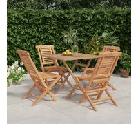 Ensemble à Dîner de Jardin Mobiliers Meubles 5 pcs Bois de Teck Massif vidaXL