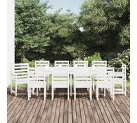 Vidaxl Ensemble À Dîner De Jardin 11 Pcs Blanc Bois Massif De Pin