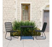 Ensemble à Dîner d'Extérieur 3 pcs Résine Tressée et Verre Terrasse vidaXL