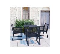 Vidaxl Ensemble À Dîner D'extérieur 5 Pcs Rotin Pvc Noir Noir