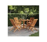 Vidaxl Ensemble À Dîner D'extérieur Pliable 5 Pcs Bois Solide De Teck