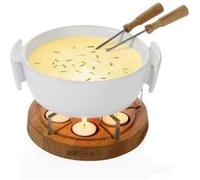 Boska Appareil à fondue Twinkle – Ignifuge, compatible micro-ondes, blanc 1,6 L avec fourchettes