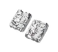 Ensemble à manches à faux poignets, Fausses manchettes unisexes, poignets, manches de bras, paillettes multicolores 7x10 cm, 1 paire d'accessoires costume(Color 14)