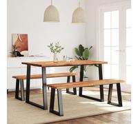 Ensemble à Manger 3 pcs avec Bord Vivant Dîner Bois Massif d'Acacia vidaXL