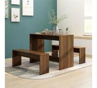 Vidaxl Ensemble De Salle À Manger 3 Pcs Chêne Marron Aggloméré Marron