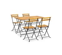 Bois d'Acacia Solide Mobilier à Dîner d'Extérieur Pliable 7 pcs Jardin vidaXL