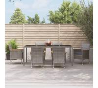 vidaXL 7-delige Tuinset met kussens poly rattan grijs3187384 Gris G