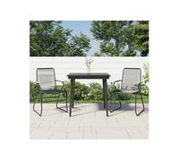 Vidaxl Ensemble À Manger De Jardin 3 Pcs Noir Rotin Pvc