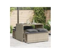Ensemble à Manger de Jardin et Coussins Mobilier 3 pcs Résine Tressée vidaXL