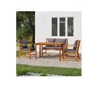 vidaXL Ensemble à manger de jardin 4 pièces avec coussins Bois d'acacia 3154979