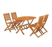 vidaXL Mobilier de jardin 5 pièces en acacia massif – Table et chaises (3086998) Marron G