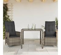 Ensemble à manger de jardin 5 pcs coussins gris résine tressée vidaXL
