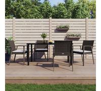 Ensemble à manger de jardin 5 pcs coussins résine tressée acier vidaXL