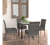 vidaXL Ensemble de salle à manger de jardin 5 pcs Résine tressée Gris 3065700