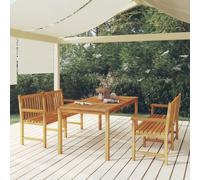 Ensemble à manger de jardin 5pcs Bois de teck massif meubles de jardin vidaXL