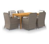 Vidaxl Ensemble De Salle À Manger De Jardin 7 Pcs Marron