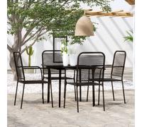 Vidaxl Ensemble De Salle À Manger De Jardin 5 Pcs Noir Noir